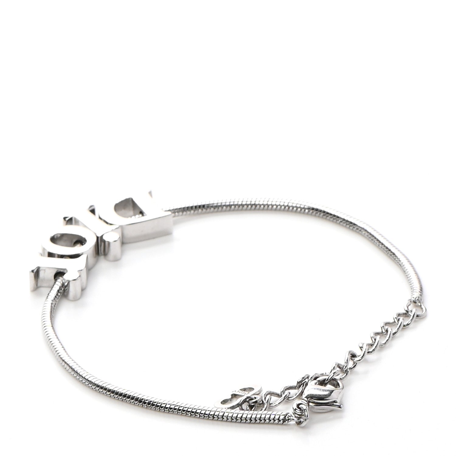 Christian Dior Metal Logo Bracelet Silver 2 of 4