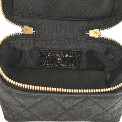 Chanel Caviar Quilted Mini Top Handle Vanity With Chain Black 5 of 11