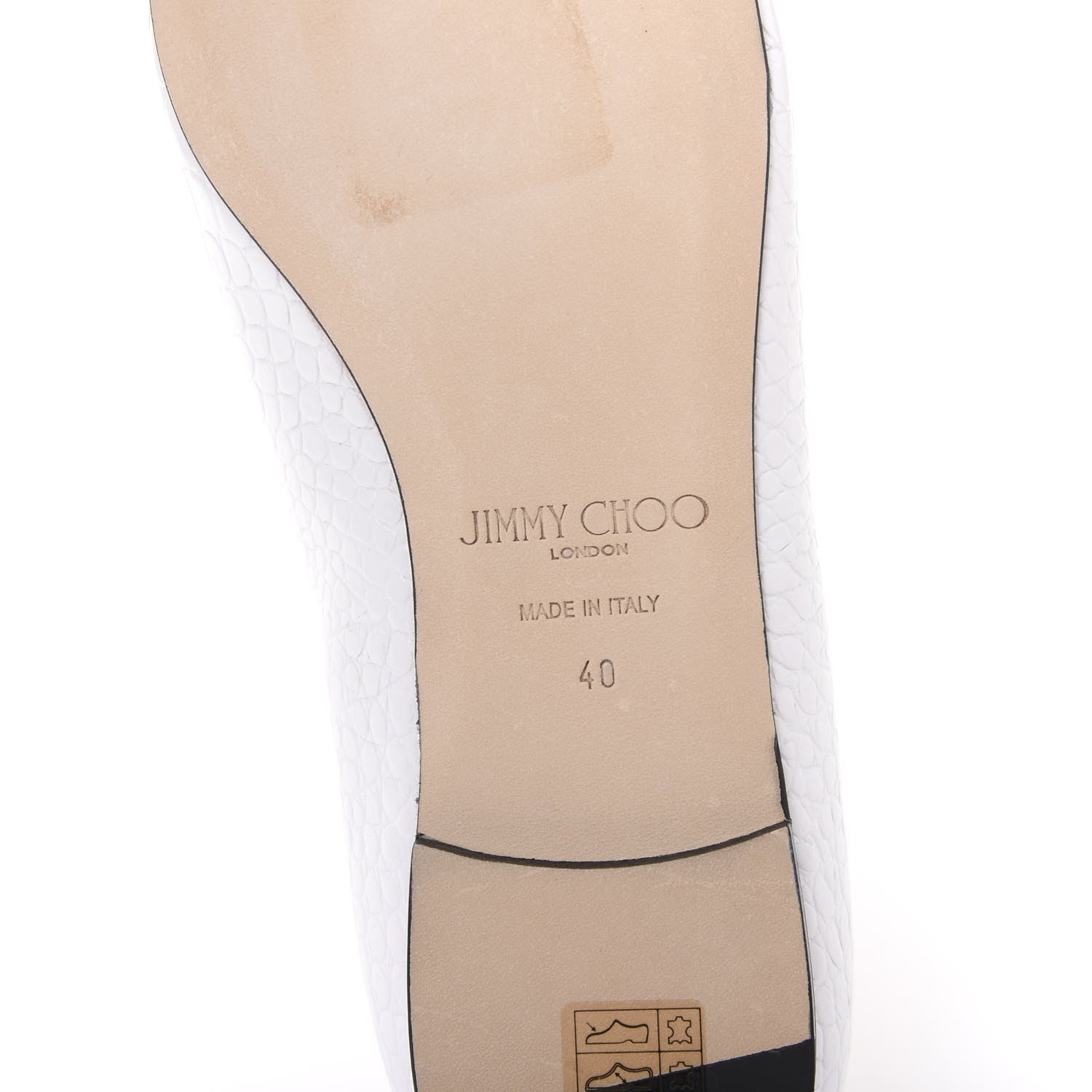 Jimmy Choo Calfskin Crocodile Embossed Love Flats 40 Latte 6 of 8