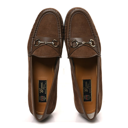 Gucci Corduroy Womens 1953 Horsebit Loafers 40 Velvety Camel 2 of 10