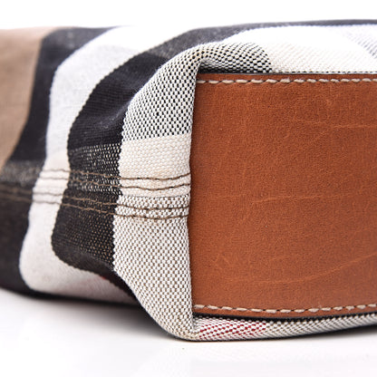 Burberry Canvas Mega Check Medium Tottenham Brit Tote Saddle Brown 8 of 11