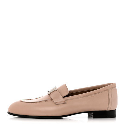 Hermes Chevre Womens Paris Loafers 37 Beige Nude 1 of 12