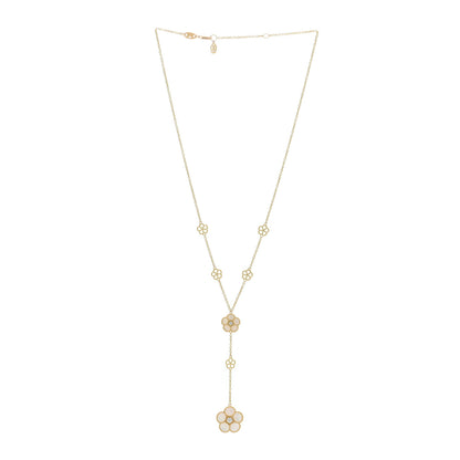 Roberto Coin 18K Yellow Gold Diamond Mother of Pearl Daisy Y Necklace 3 of 4