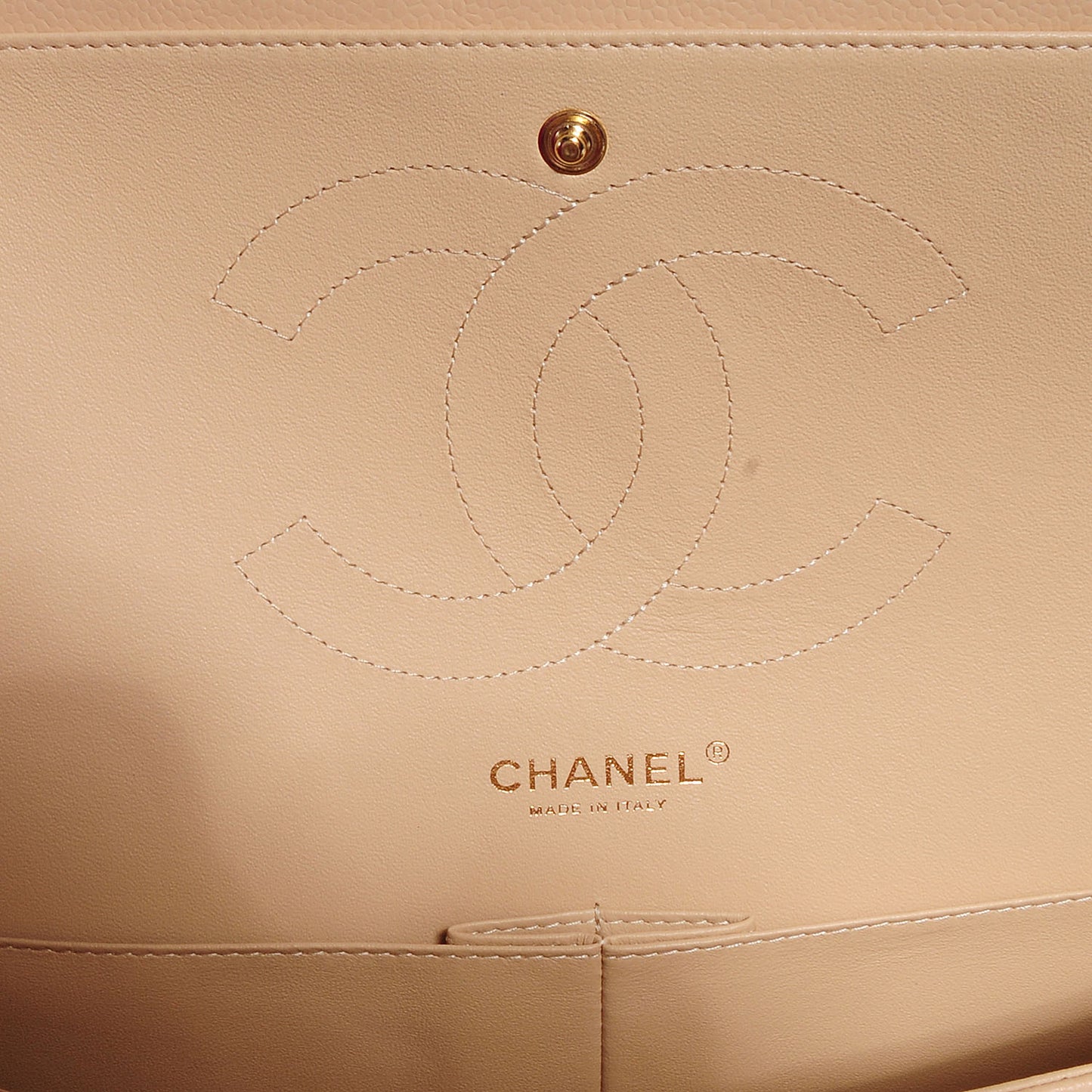 Caviar Jumbo Double Flap Beige Clair