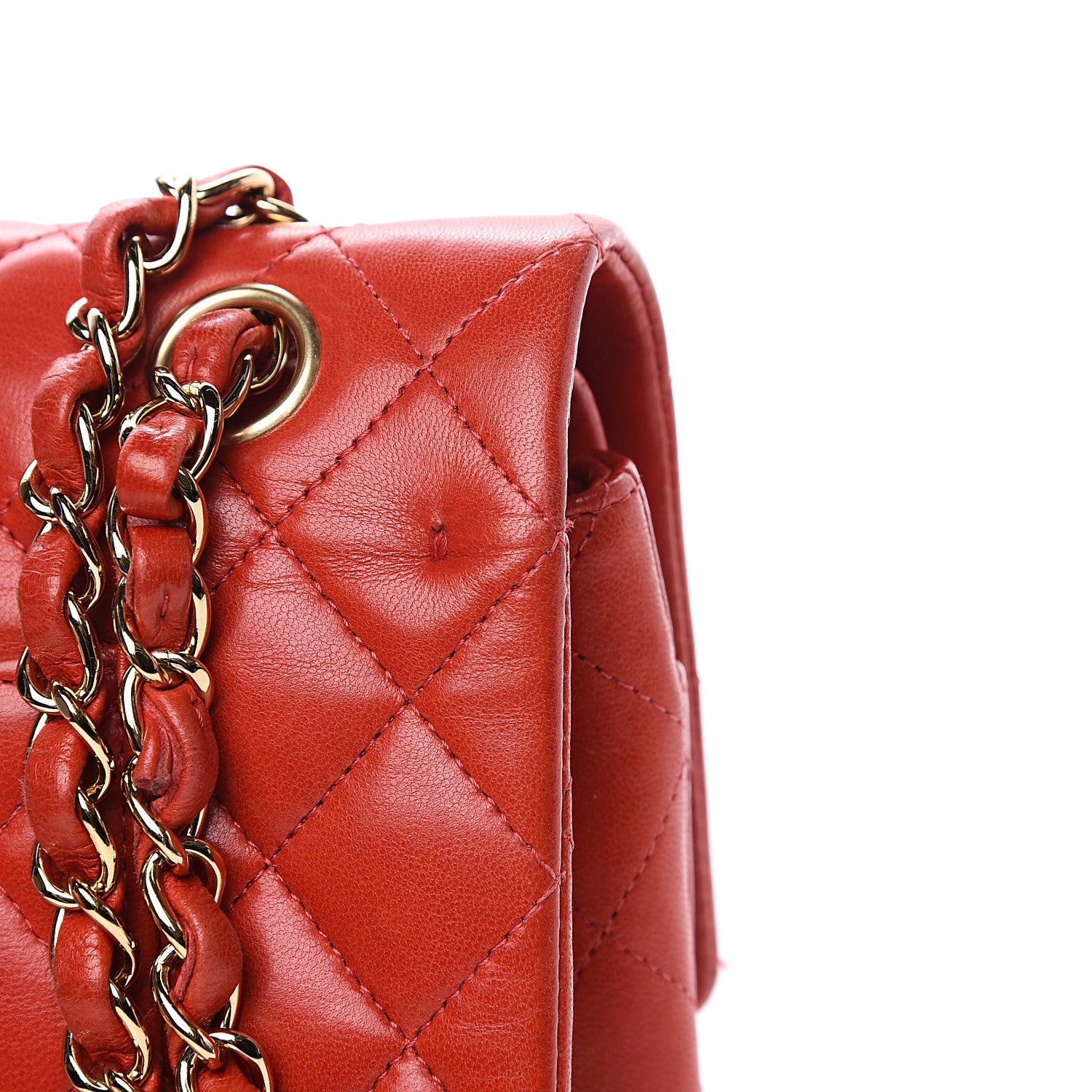 Chanel Lambskin Quilted Medium Double Flap Red 12 of 19