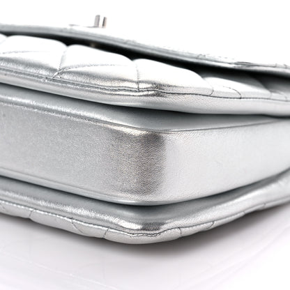 Chanel Metallic Lambskin Quilted Small Trendy CC Flap Dual Handle Bag Silver 9 of 14