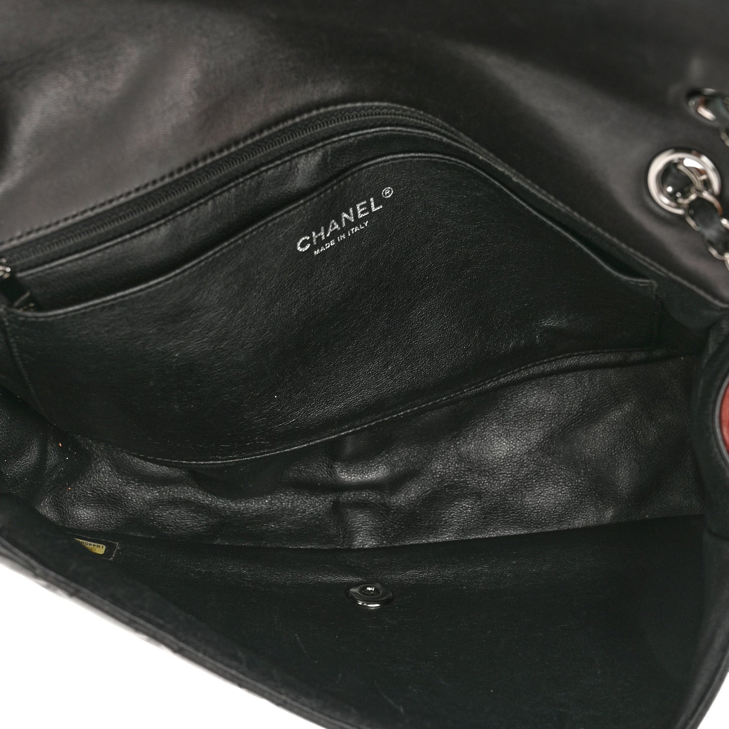 Lambskin Quilted Jumbo Classic Twist Flap Bag Black Bordeaux