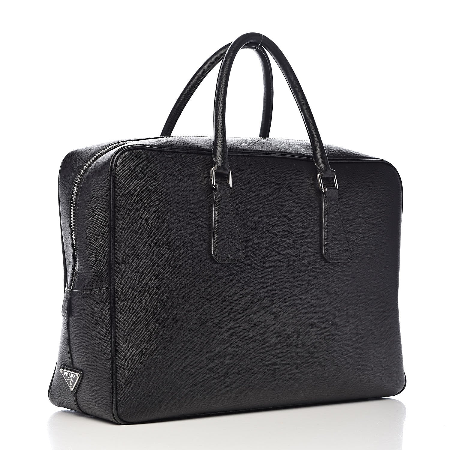 Prada Saffiano Travel Briefcase Black 3 of 19