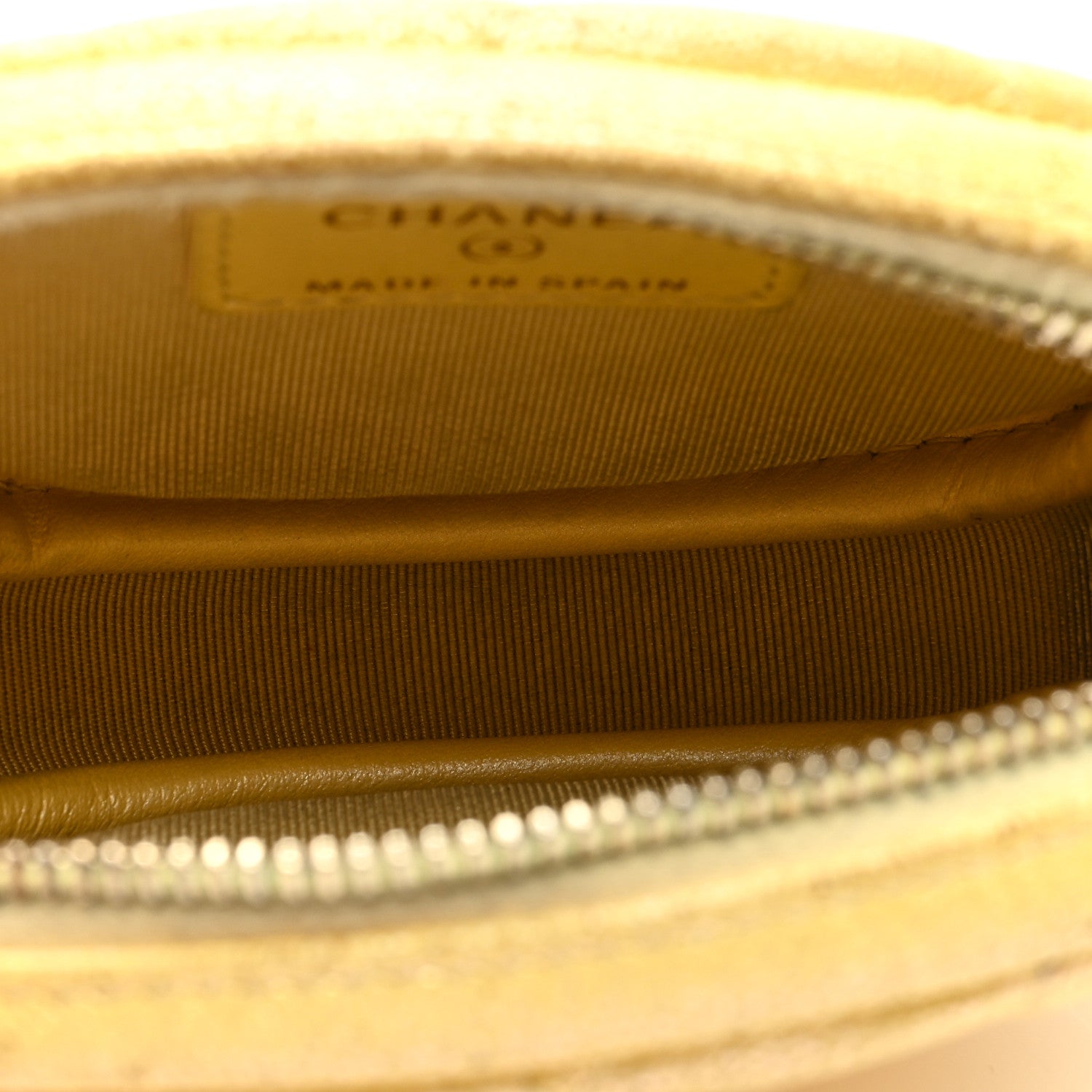 Chanel Iridescent Caviar Quilted Zip Around Classic Coin Purse Yellow 5 of 9