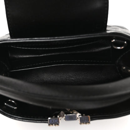 Louis Vuitton Satin Quilted Flower Crystal Mini Capucines Black 5 of 9