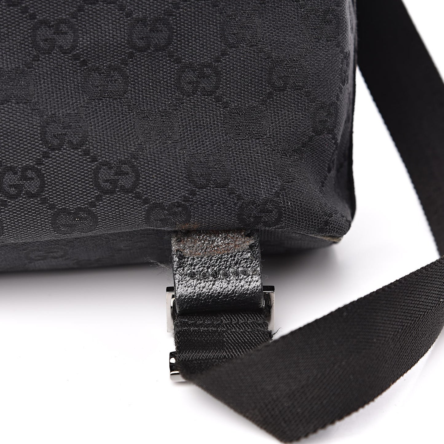 GG Monogram Single Buckle Backpack Black