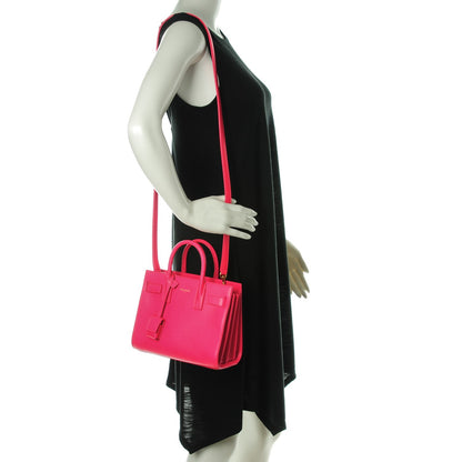 Saint Laurent Calfskin Nano Sac De Jour Fluo Pink 2 of 7