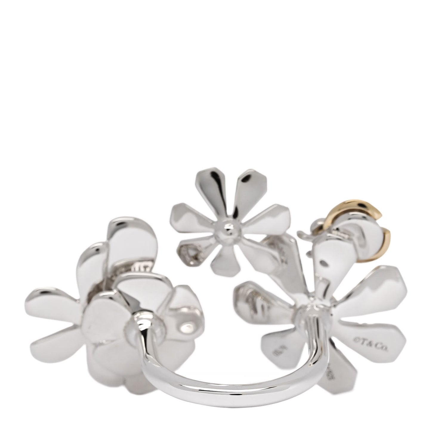 Sterling Silver 18K Yellow Gold Return to Tiffany Love Bugs Ring 49 5