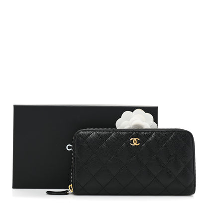 Chanel Caviar Quilted Large Gusset Zip Around Wallet Black 17 of 17