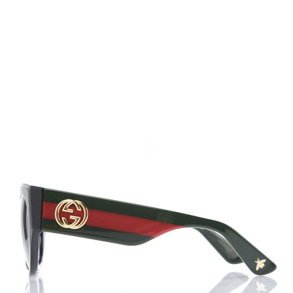 Gucci Acetate Oversized Rectangle Frame Web Sunglasses GG3864/S Black 3 of 7