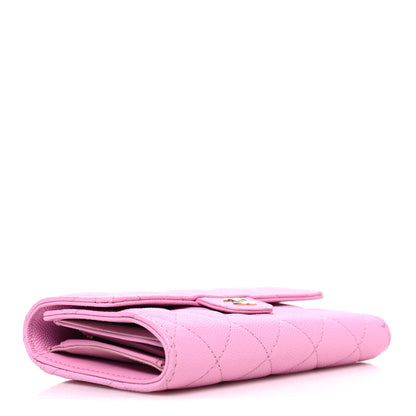 Chanel Caviar Quilted Medium Flap Wallet Pink 4 of 9