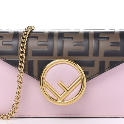 Fendi Vitello Cruise F is Fendi Bi-Color FF 1974 Embossed Envelope Belt Bag Maya Black Peonia 10 of 10