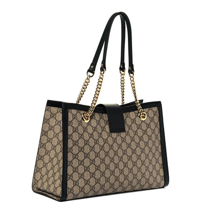Gucci GG Supreme Monogram Medium Padlock Tote Black 3 of 9