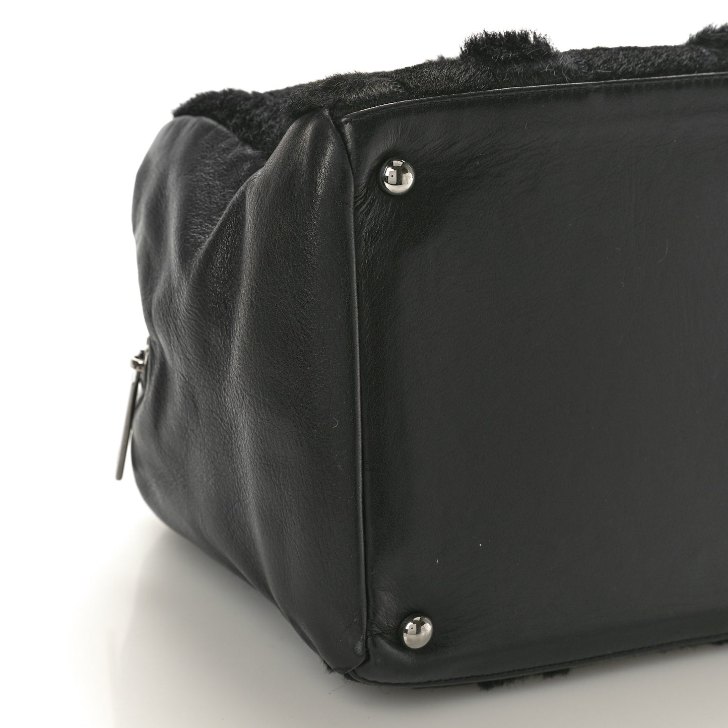 Lambskin Pony Hair Tote Black