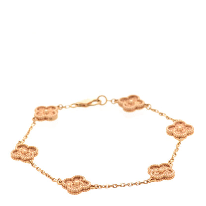 Van Cleef & Arpels 18K Rose Gold 6 Motifs Sweet Alhambra Bracelet 1 of 7