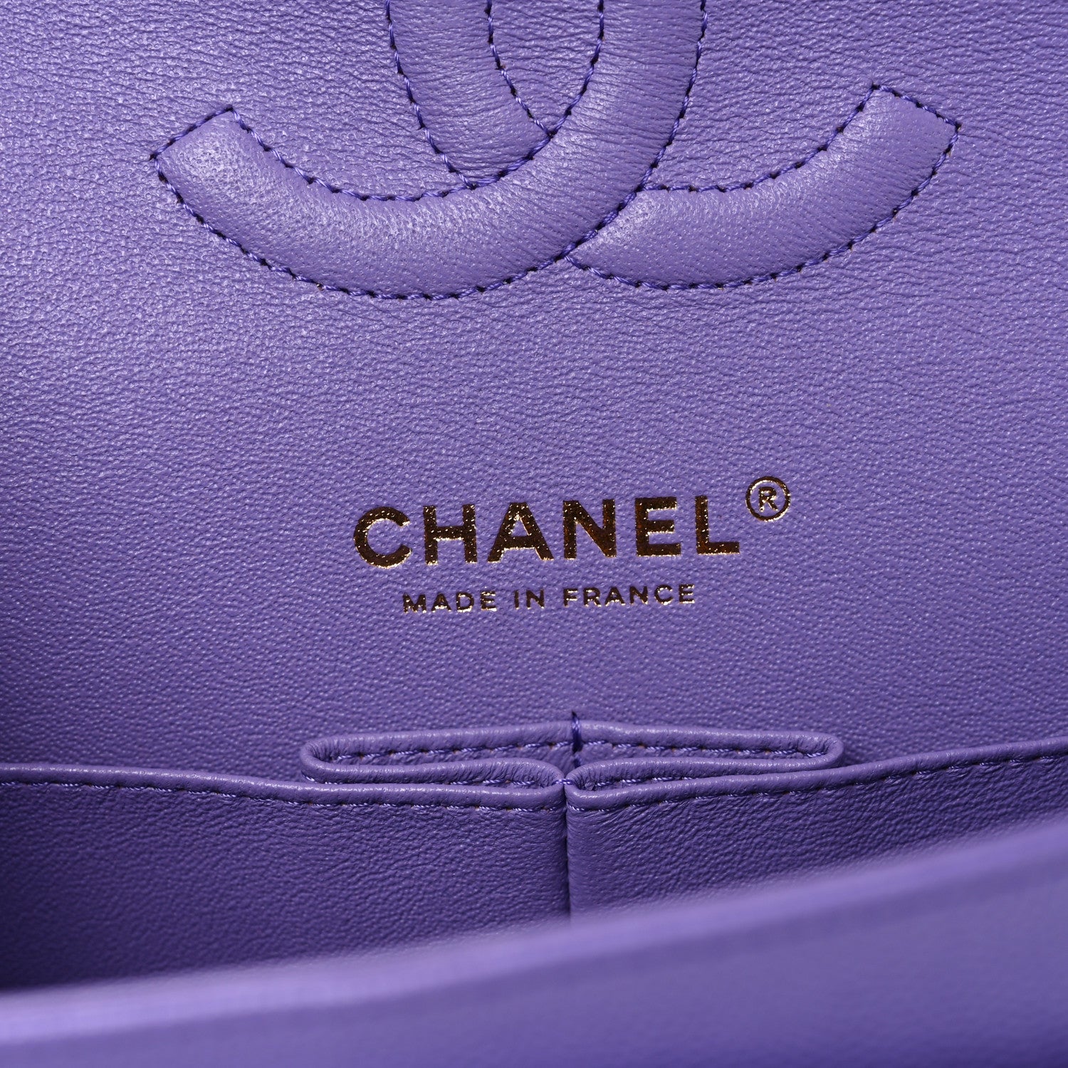 Chanel Caviar Quilted Medium Double Flap Purple 6 of 10