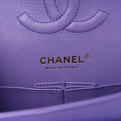 Chanel Caviar Quilted Medium Double Flap Purple 6 of 10