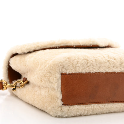 Saint Laurent Shearling Toy Loulou Shoulder Bag Natural 9 of 12