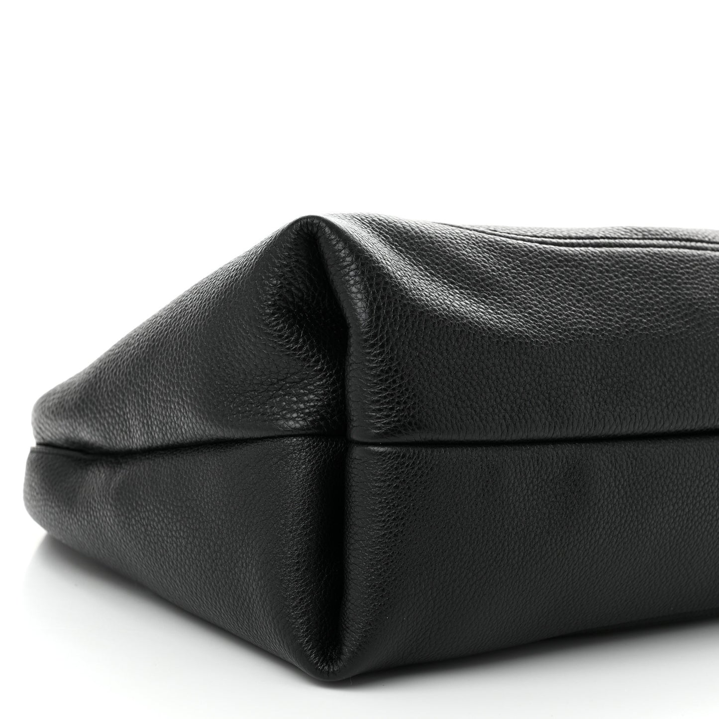 Grained Calfskin Softbit Maxi Shoulder Bag Black