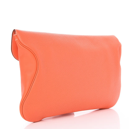 Hermes Swift Taurillon Clemence Vache Hunter Virevolte Pochette Orange Poppy 3 of 8