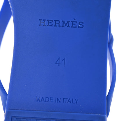 Hermes Rubber Womens Egerie Sandals 41 Bleu Outremer 7 of 9
