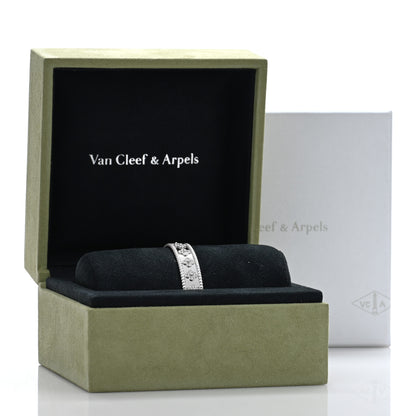 Van Cleef & Arpels 18K White Gold Diamond Perlee Clovers Bangle Bracelet M 4 of 4