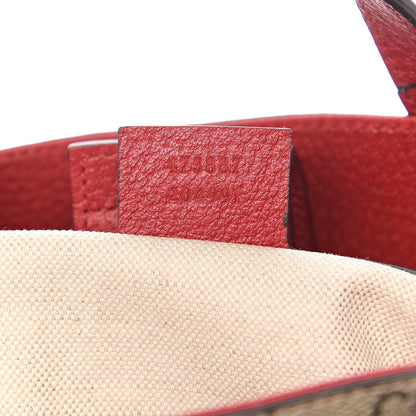 Gucci Soft GG Supreme Monogram Web Bosco Patch Small Crossbody Tote Beige Malva Hibiscus Red 6 of 9