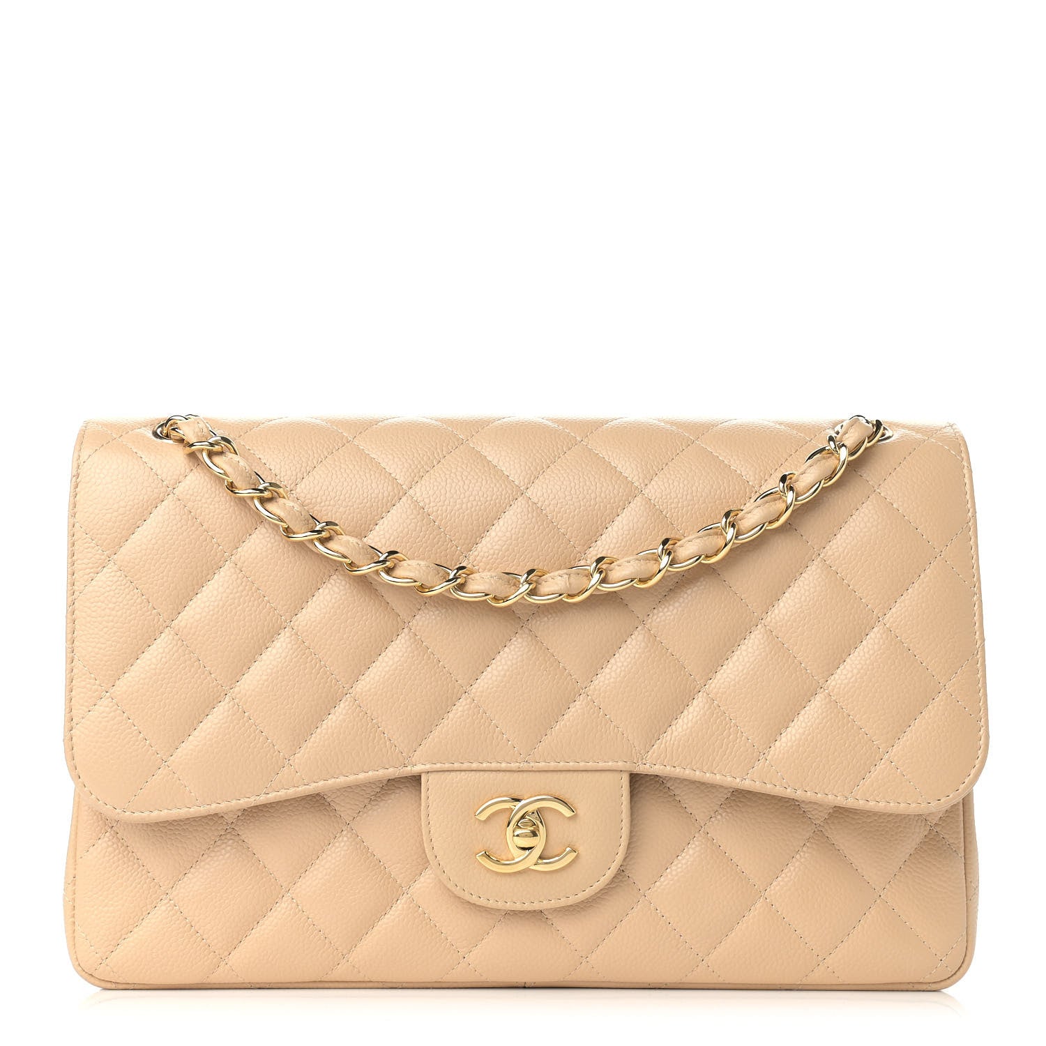 Chanel Caviar Quilted Jumbo Double Flap Beige Clair 1 of 11