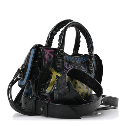 Balenciaga Agneau Arena Graffiti All Over Classic Hardware Mini City Black Multicolor 4 of 11