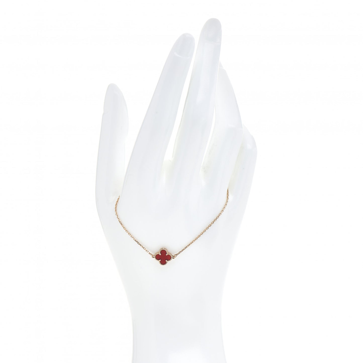 18K Rose Gold Carnelian Sweet Alhambra Bracelet