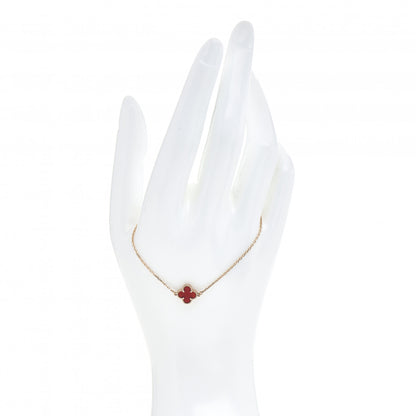 Van Cleef & Arpels 18K Rose Gold Carnelian Sweet Alhambra Bracelet 2 of 4