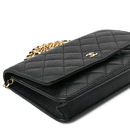 Chanel Caviar Quilted Wallet On Chain WOC Black 10 of 12