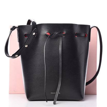 Mansur Gavriel Vegetable Tanned Calfskin Mini Bucket Bag Black Flamma 13 of 13