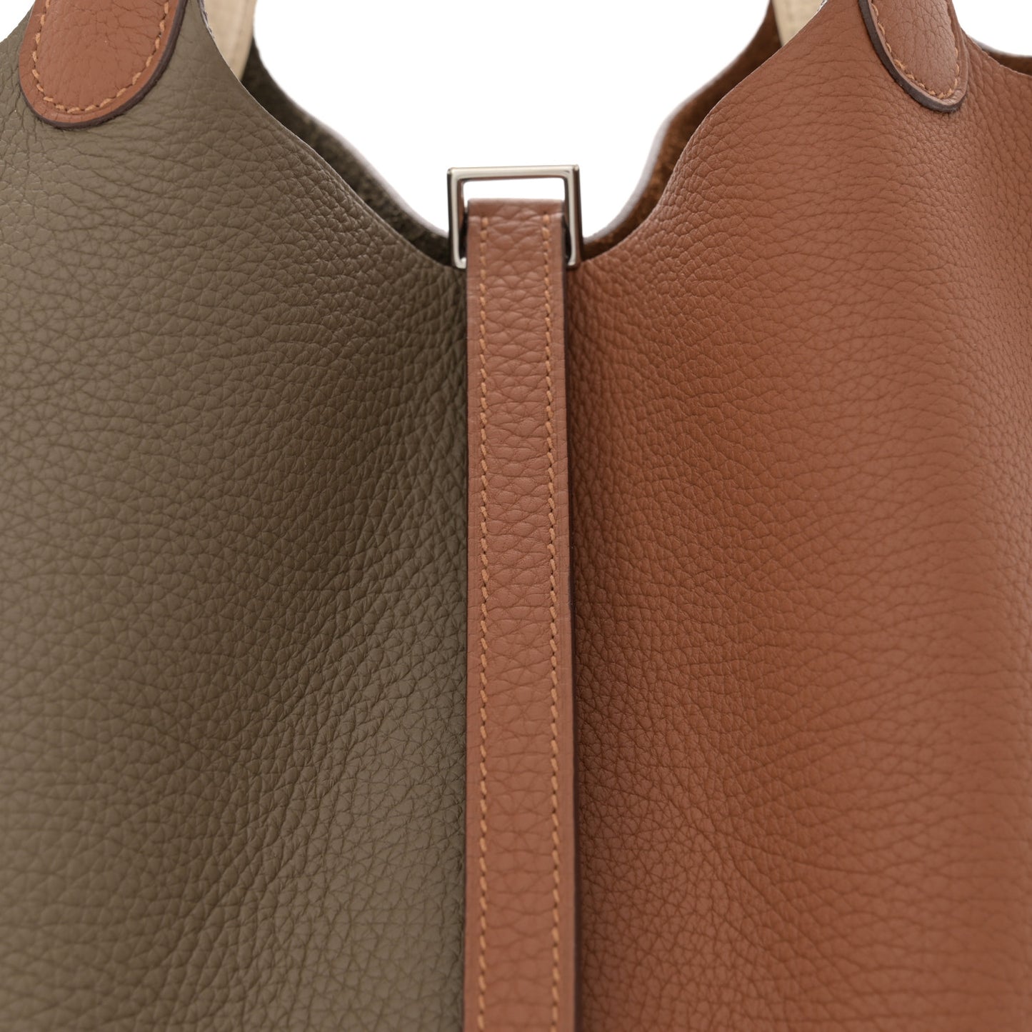 Taurillon Clemence Casaque Picotin Lock 22 Gold Etoupe Nata