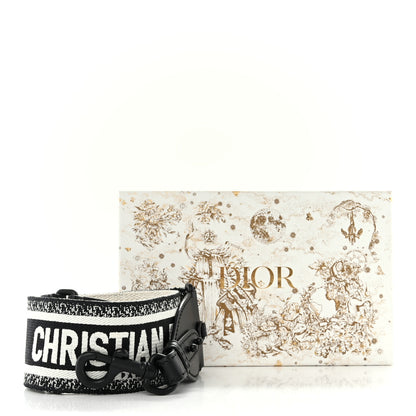Christian Dior Canvas Embroidered Shoulder Strap Black Ultramatte 6 of 6