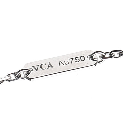 Van Cleef & Arpels 18K White Gold Diamond Guilloche Vintage Alhambra Pendant Necklace 6 of 7