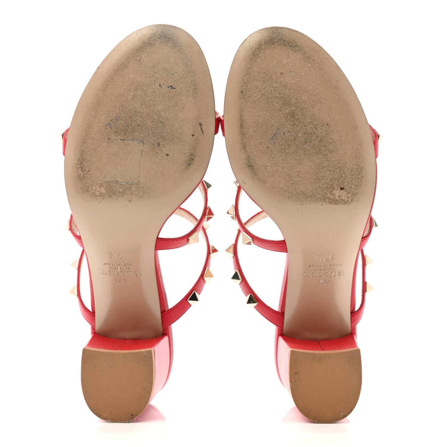 Valentino Garavani Calfskin Rockstud 60mm Caged Slide Sandals 37.5 Rosso Valentino 5 of 9