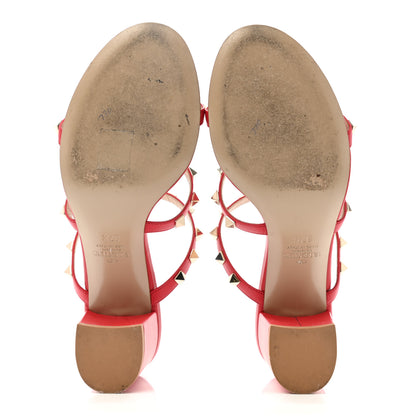 Valentino Garavani Calfskin Rockstud 60mm Caged Slide Sandals 37.5 Rosso Valentino 5 of 9