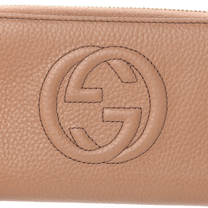 Gucci Pebbled Calfskin Soho Zip Around Wallet Camelia 6 of 15