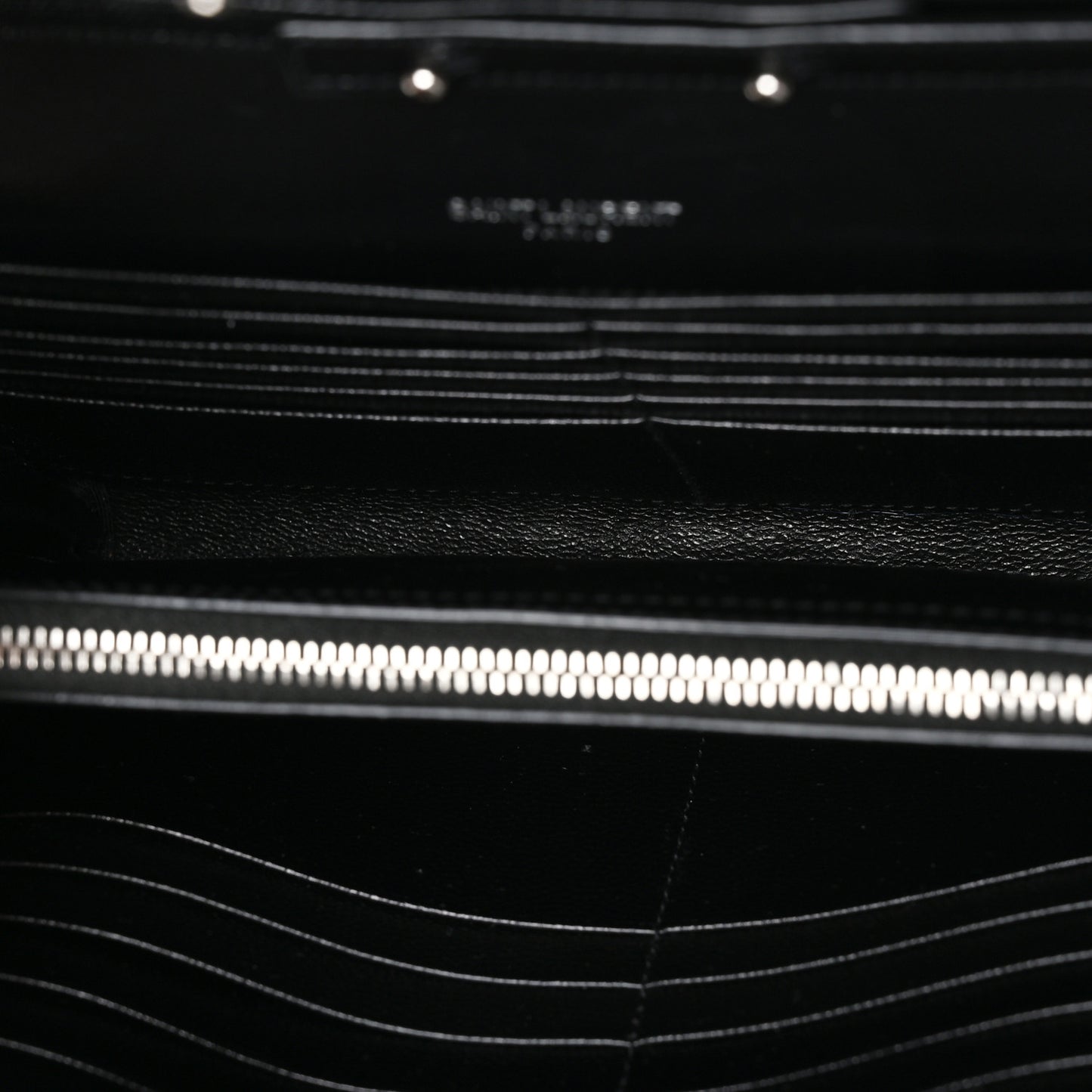 Grain De Poudre Matelasse Chevron Monogram Chain Wallet Black