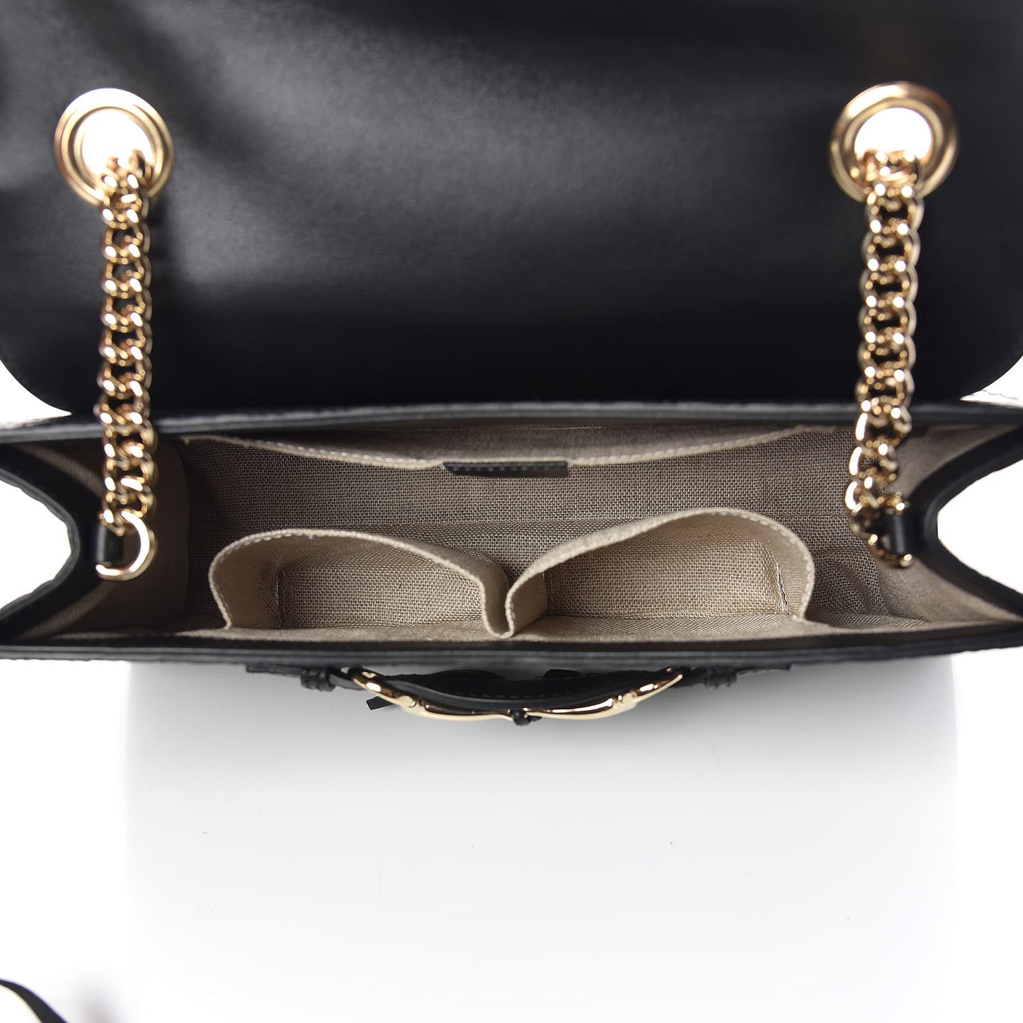 Microguccissima Medium Emily Chain Shoulder Bag Black