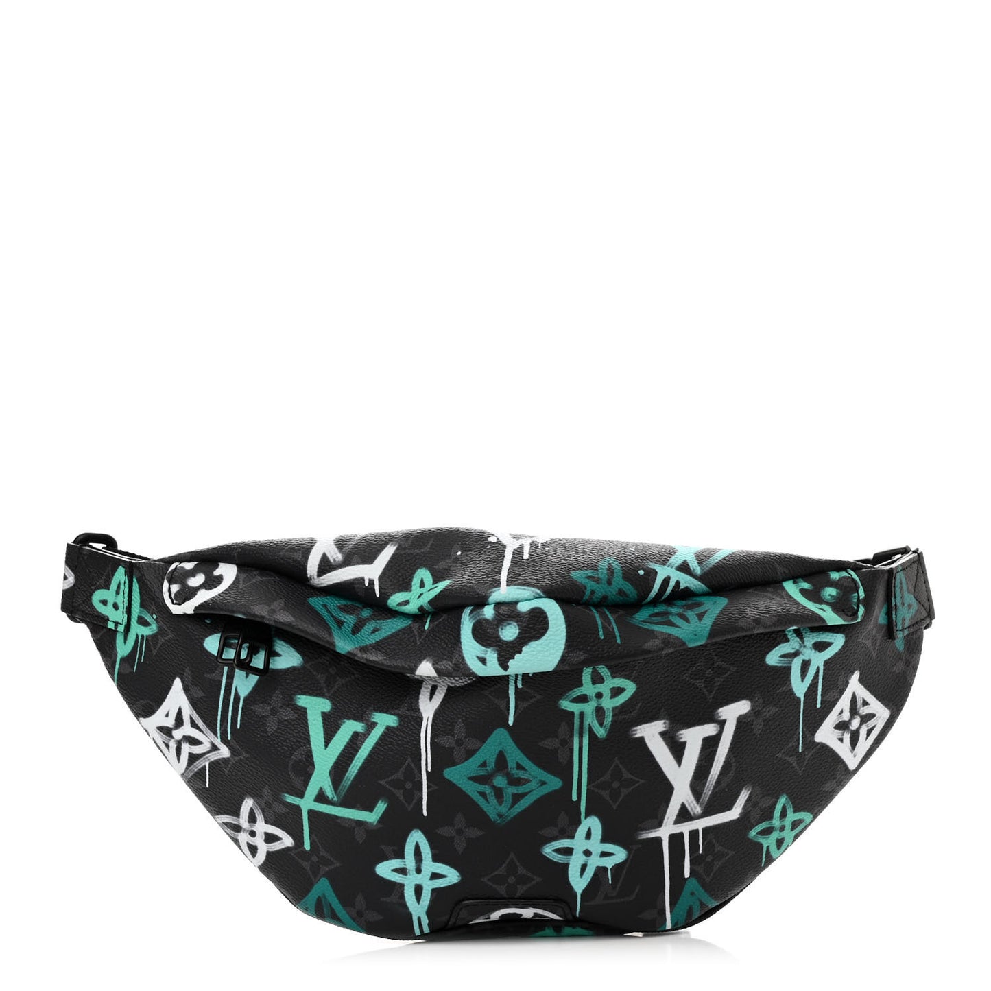 Monogram Eclipse LV Graffiti Discovery Bumbag Green Lights