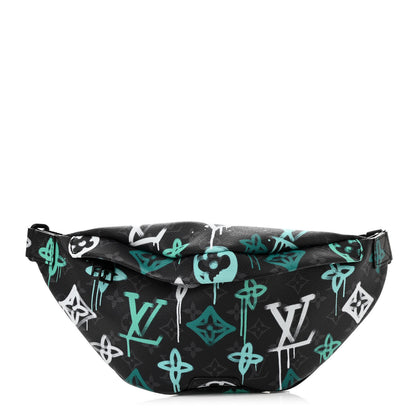 Louis Vuitton Monogram Eclipse LV Graffiti Discovery Bumbag Green Lights 1 of 11
