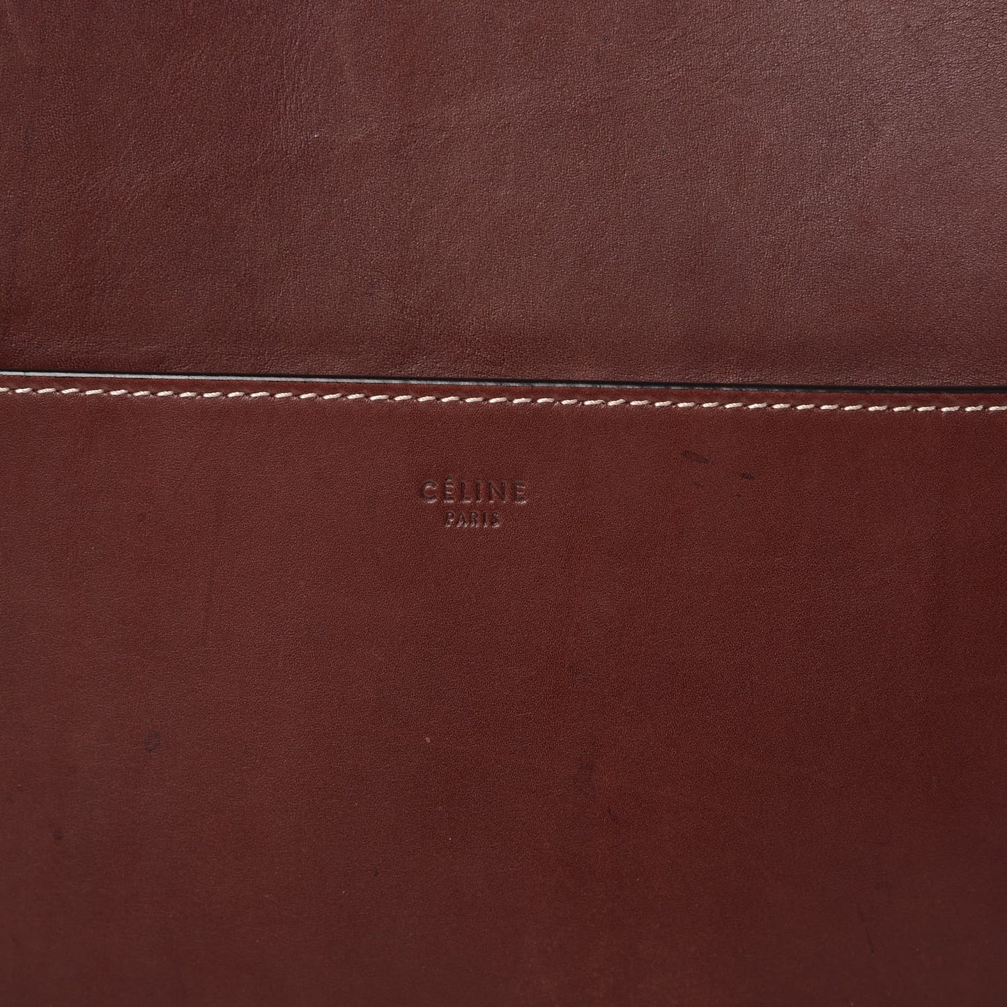 Natural Calfskin Sangle Bucket Bag Burgundy
