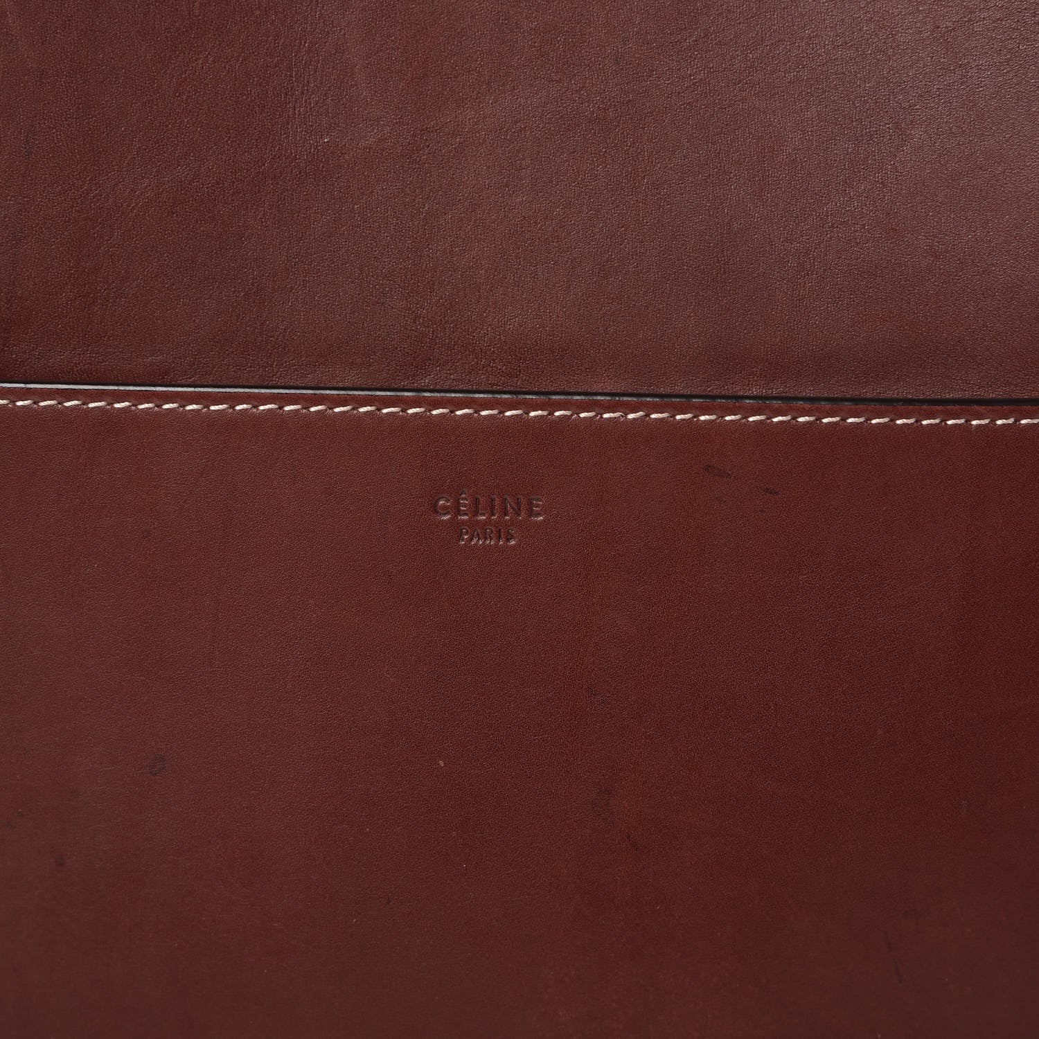 Celine Natural Calfskin Sangle Bucket Bag Burgundy 6 of 22